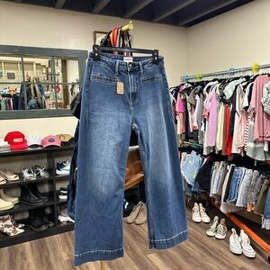 Driftwood “Charlee” wide leg crop jeans